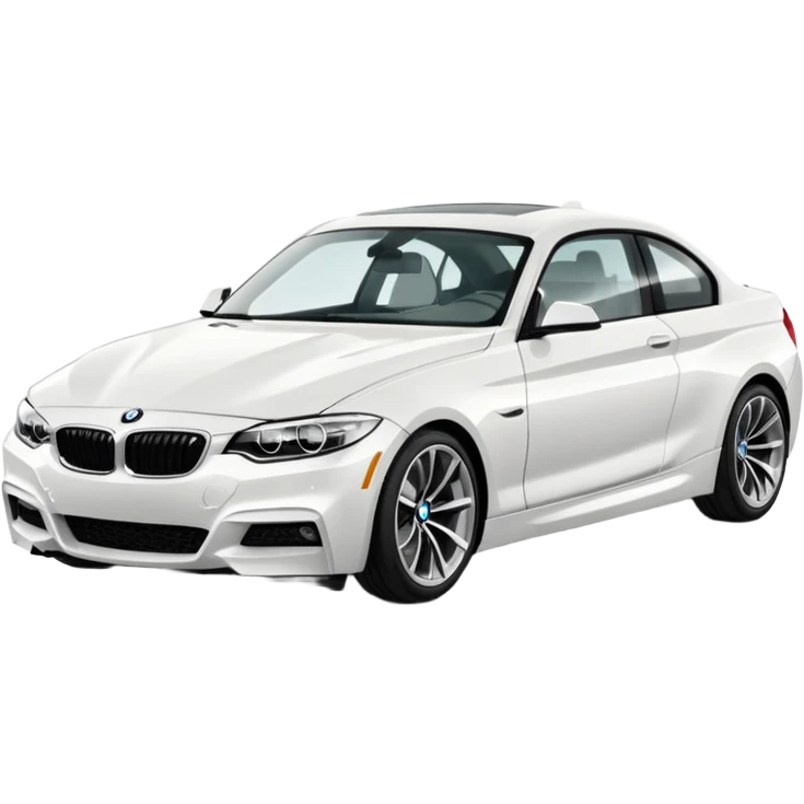 fancy white BMW car driving towards right side emoji