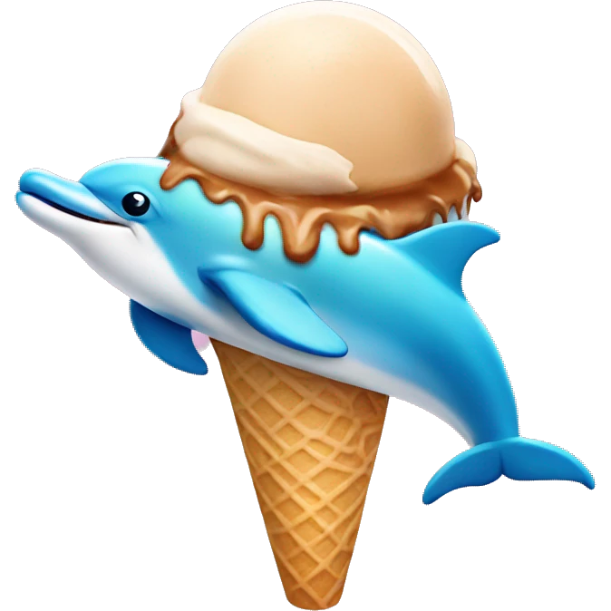 Dolphin ice cream emoji