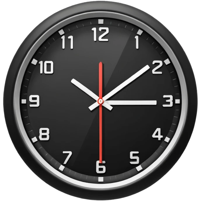 black gnomon clock emoji