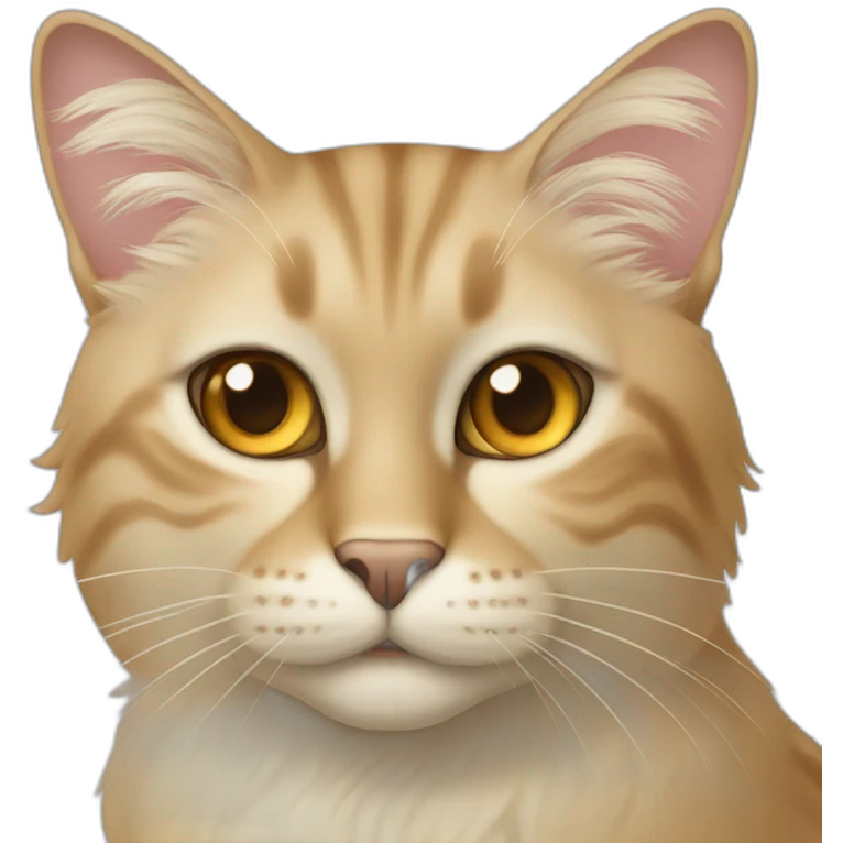 long beige fur cat with honey colored eyes emoji
