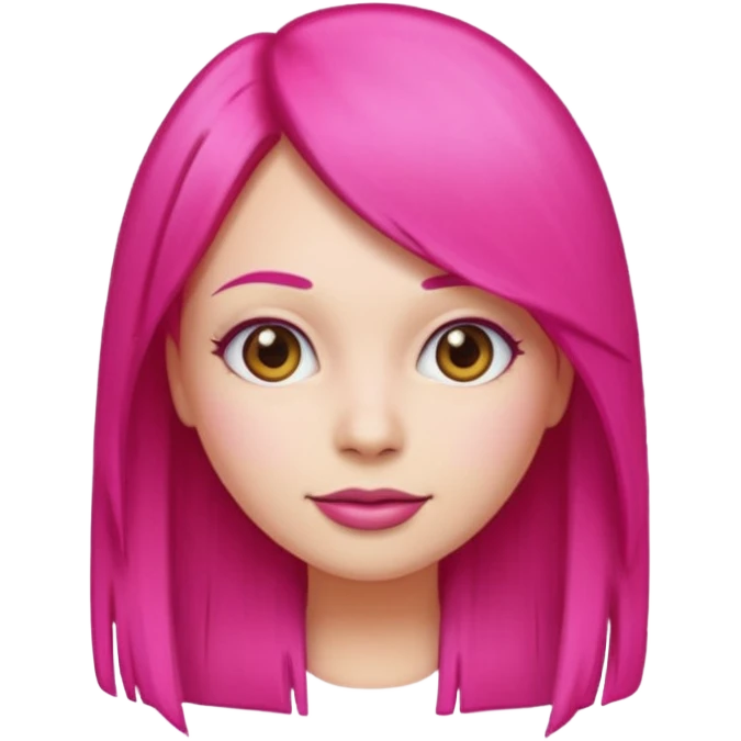 Emoji woman with hot pink straight hair emoji