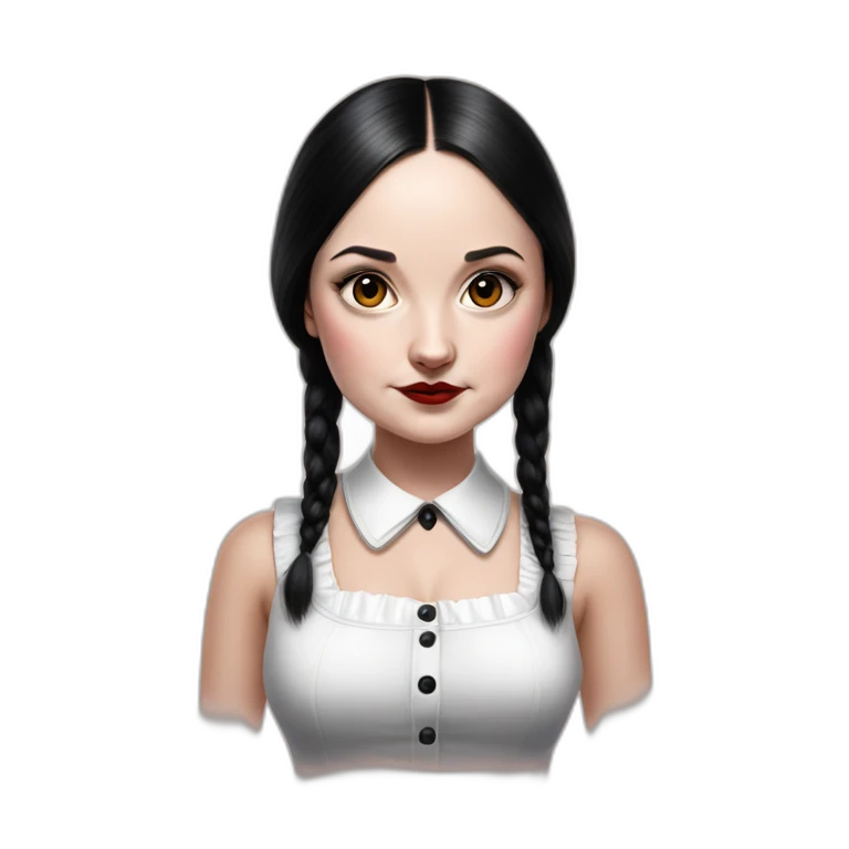 wednesday adams pinup hyperrealistic emoji