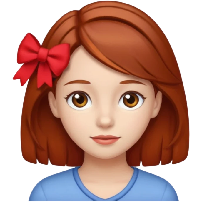  girl with brown hair and red color hairclip emoji