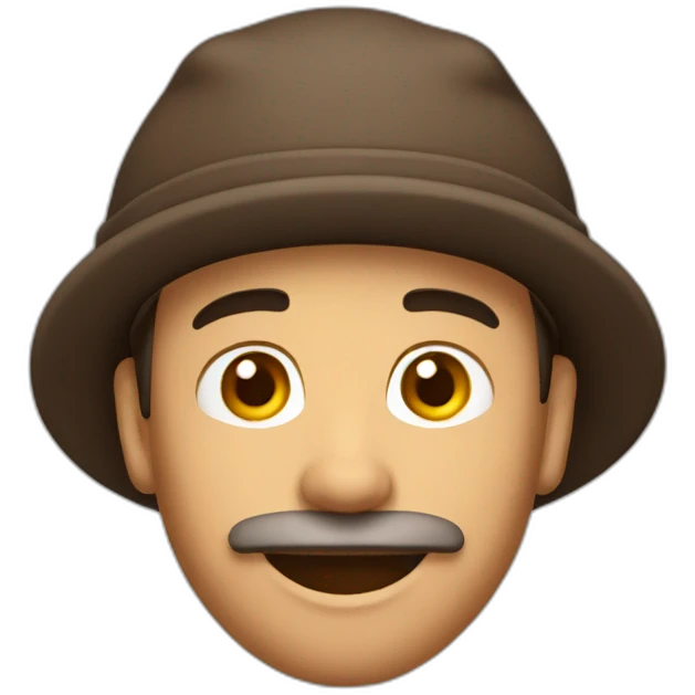 Homme brun avec un beret emoji