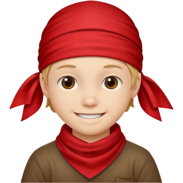 kid with wearing red bandana emoji