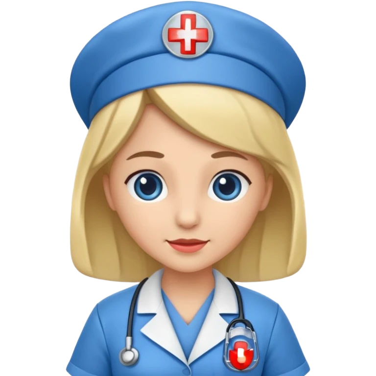 blue dressed nurse emoji