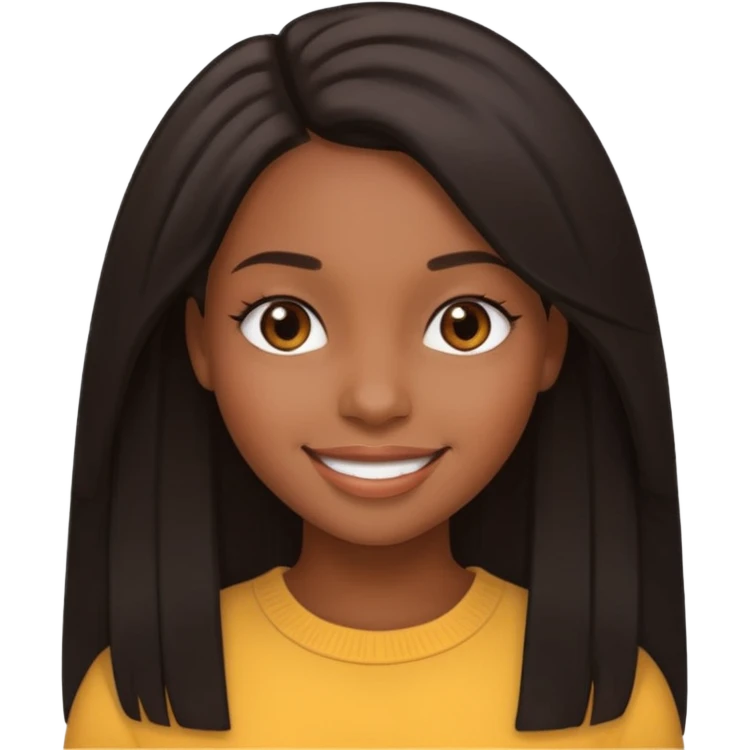 An black girl beatful with strait hai emoji
