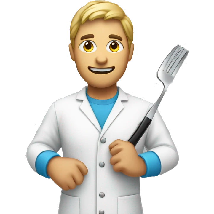 A nutritionist holding a knife and a fork crossed emoji