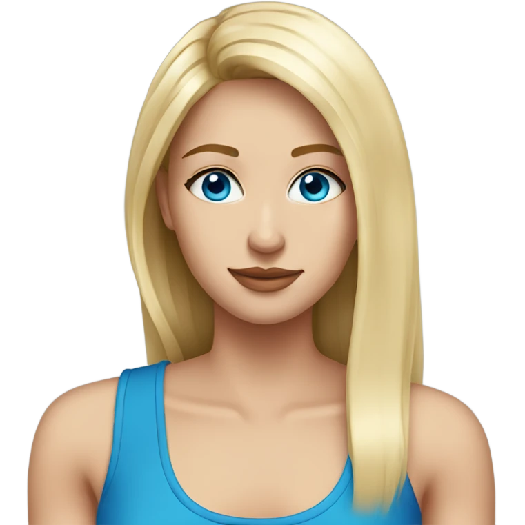 beautiful woman, long straight blonde hair, blue eyes, tank top  emoji