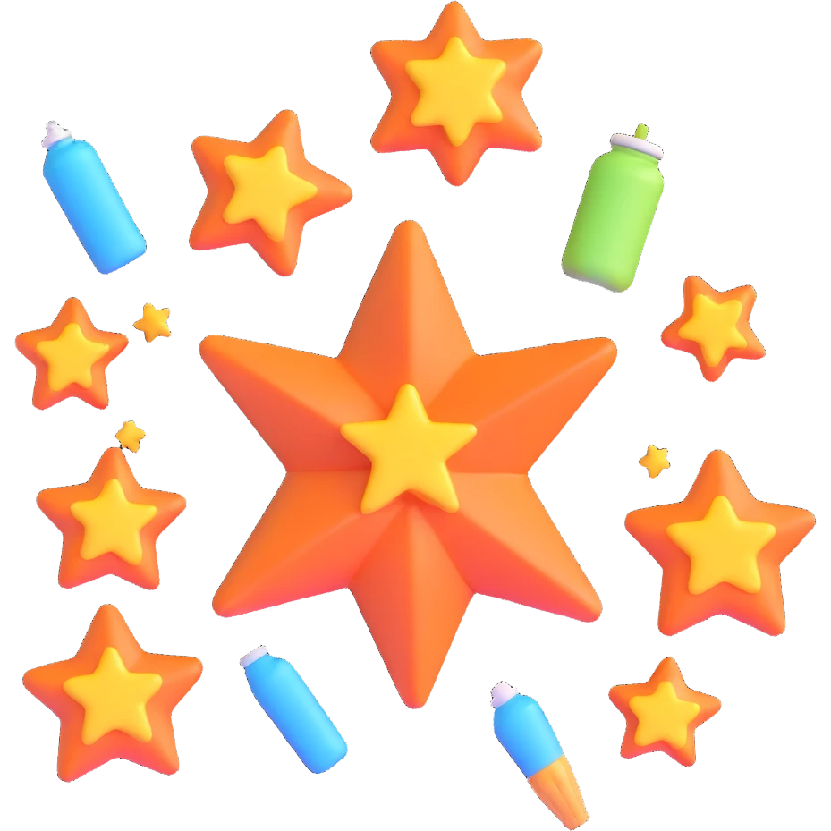 Verizon team with perk symbols floating around: stars, gadgets, and snacks emoji