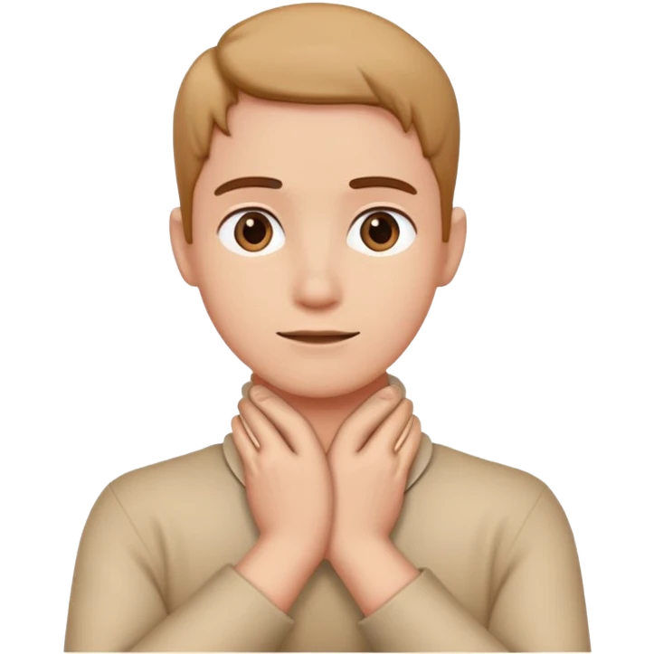 Person with hands crossed holding neck emoji