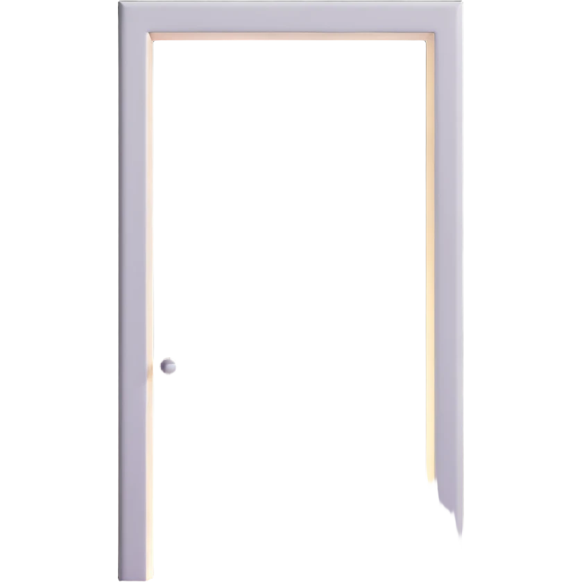 door slightly open in a dark environment with a massive white light beam and radiant glow streaming out, light visibly cutting through darkness emoji