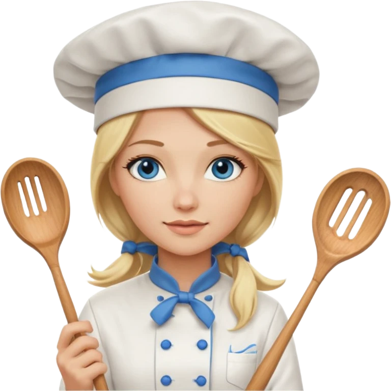 Full body 
Sexy Long Blonde hair blue eyed female chef emoji