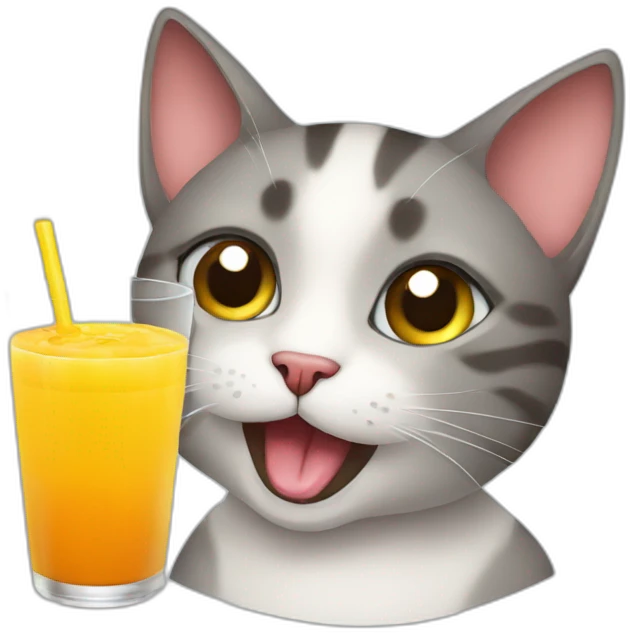 cat with juice nips emoji