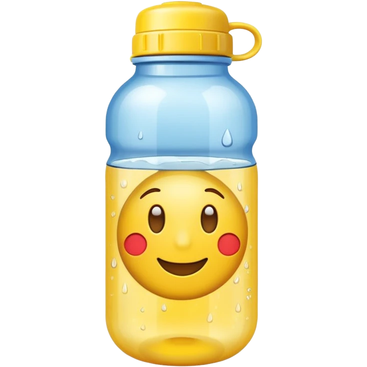 Emoji yellow stuck in a water bottle emoji