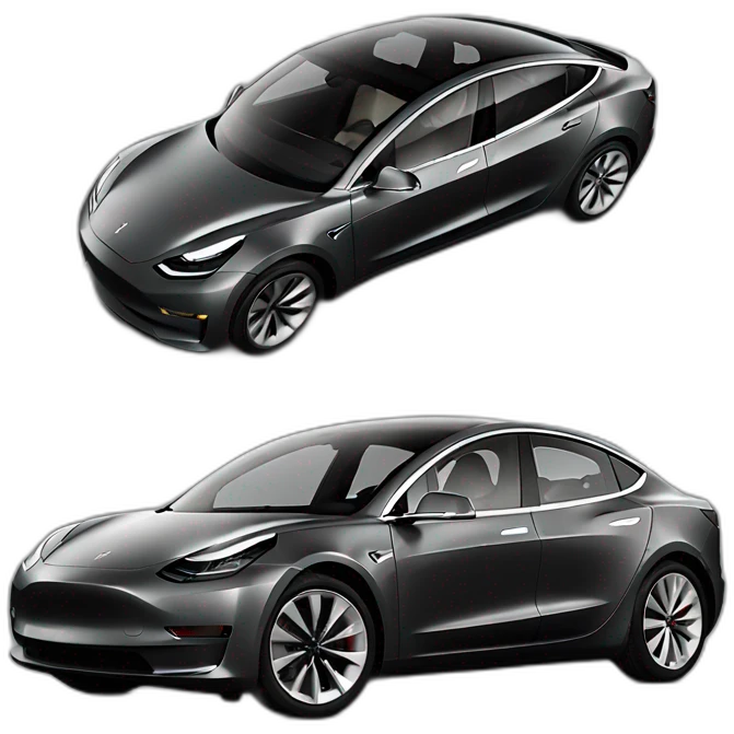 Tesla model 3 black gray emoji