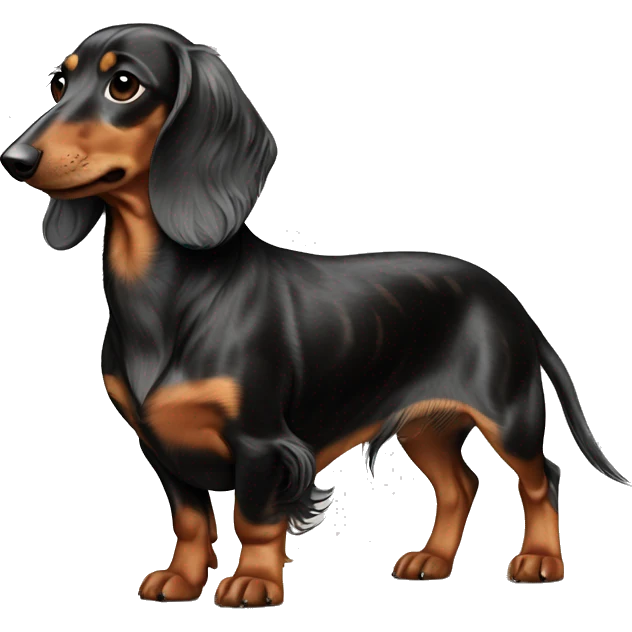 Fullbody Longhair cream shaded spotted dachshund emoji