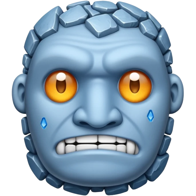 Un golem de pierre avec quelques cristaux emoji