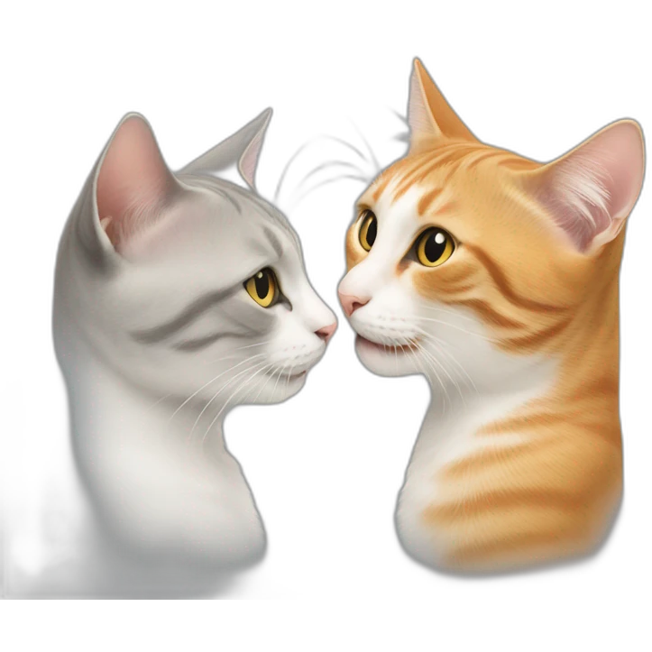 cat tapping other cat on the nose emoji