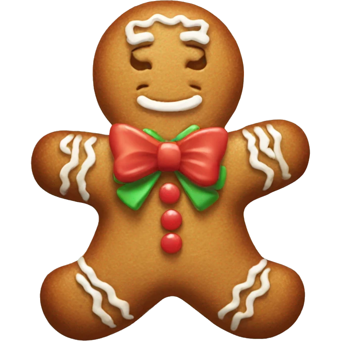Gingerbread man with bow emoji