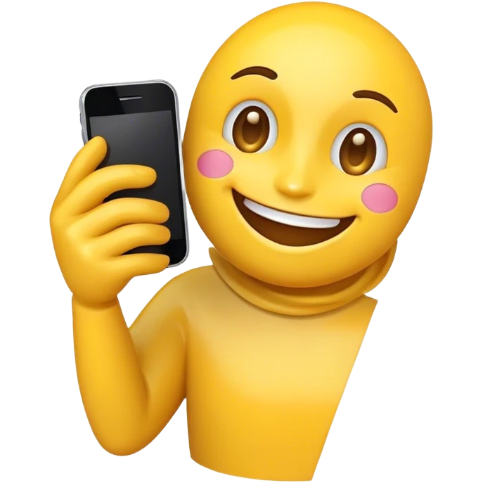 yellow emoji holding phone towards you emoji