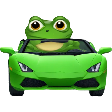 pepe the frog in a lamborghini emoji