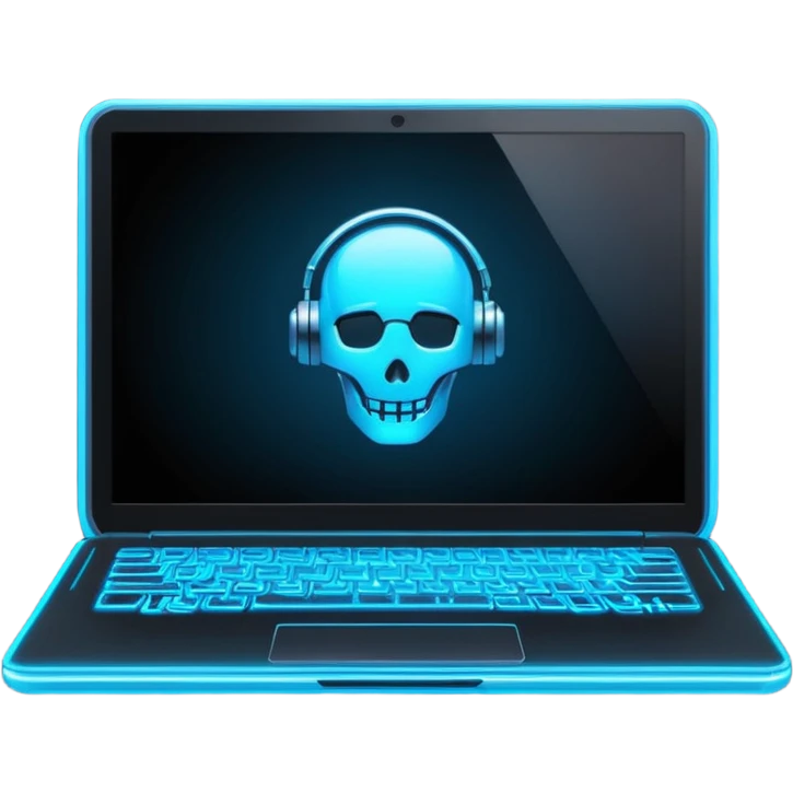 neon cyberpunk laptop computer  emoji