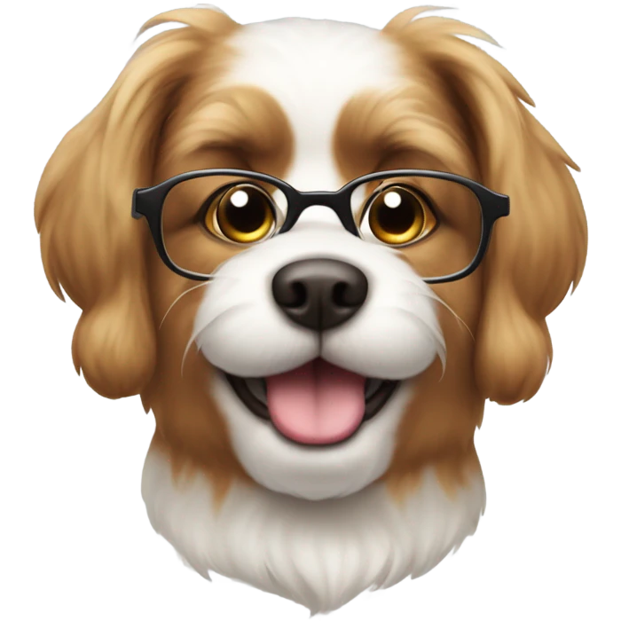 Dog wearing glasses emoji