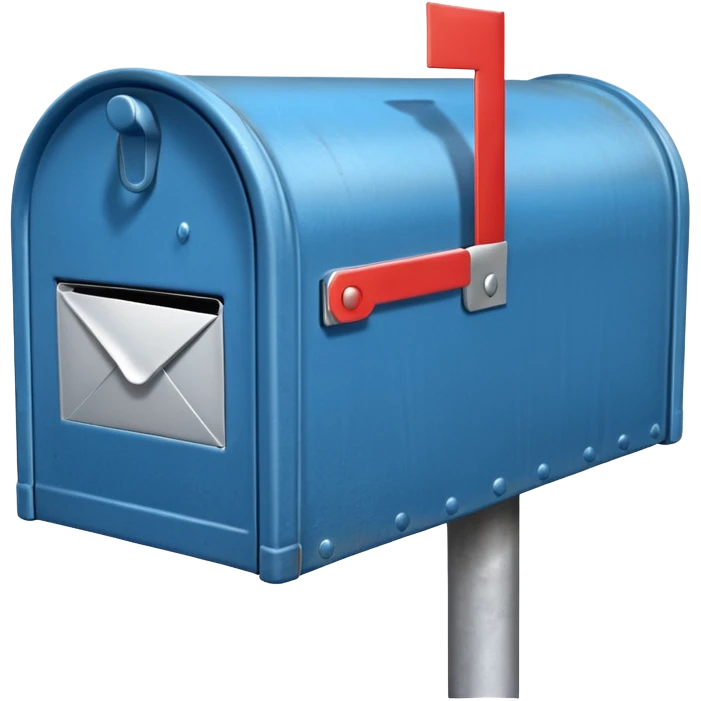 empty open blue mailbox emoji