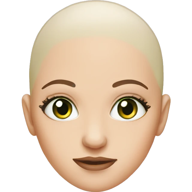 Bald green eyes girl emoji