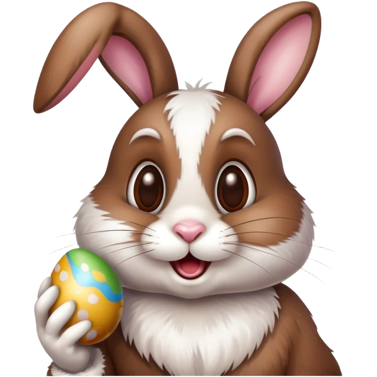 Easter bunny, eating chocolate emoji