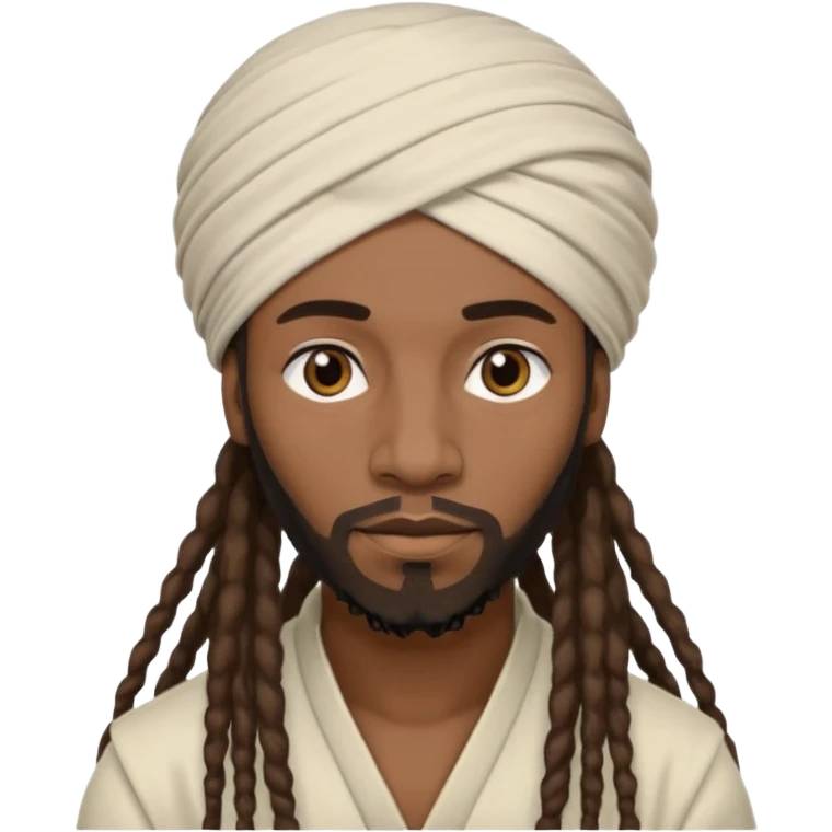 Black guy with long dreadlocks and turban emoji