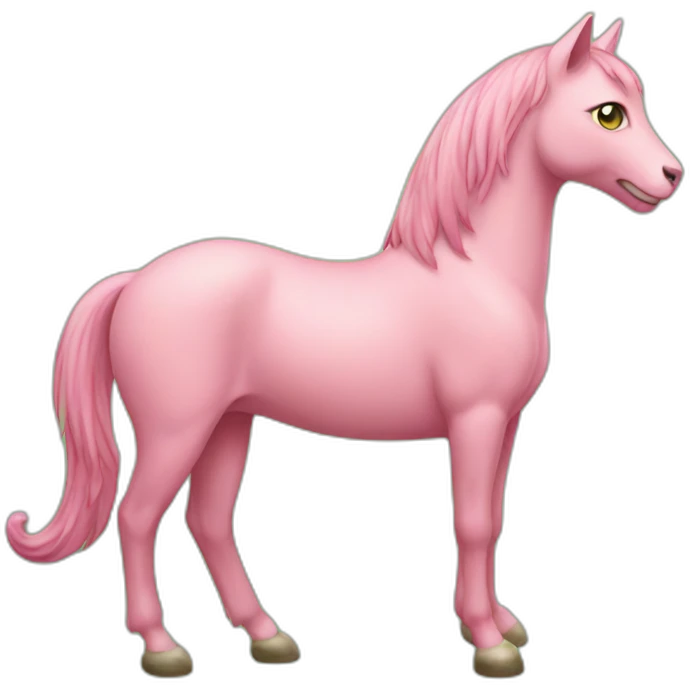 a pink cat on a green horse emoji