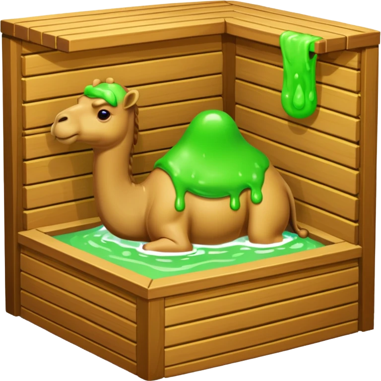 Camel in sauna slime green emoji