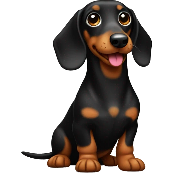 Black & tan sausage dog  emoji