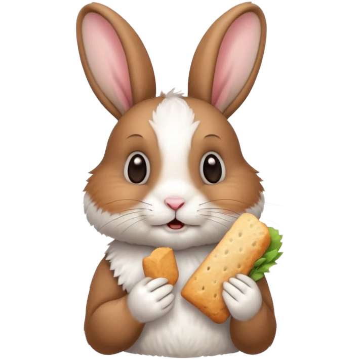 cute rabbit eating a rusk emoji