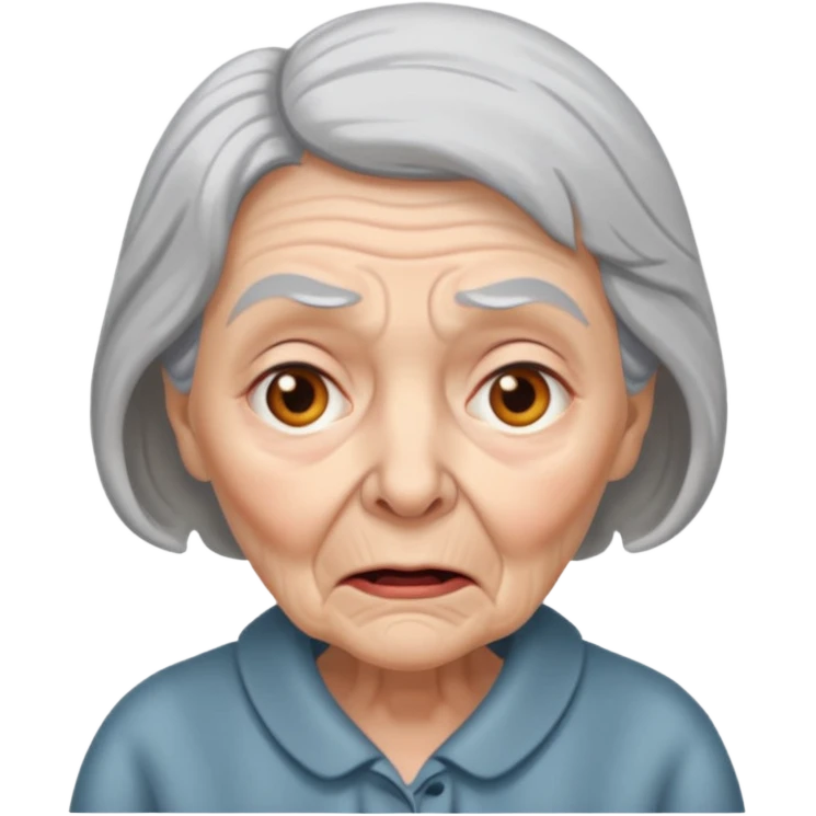 scared old lady emoji
