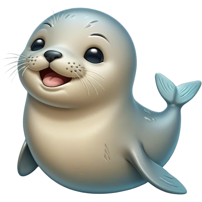 Cinematic Cute Yawning Seal Portrait Emoji, Head tilted slightly with a dramatic, wide-open yawn, showcasing a lustrous, sleek body and half-closed, drowsy eyes exuding cozy contentment, Simplified yet irresistibly adorable features, highly detailed, glowing with a soft, cozy oceanic glow, high shine, relaxed yet expressive, stylized with a dash of whimsical marine charm, soft glowing outline, capturing the essence of a drowsy yet affectionate seal that seems ready to drift out of the screen for a nap! emoji