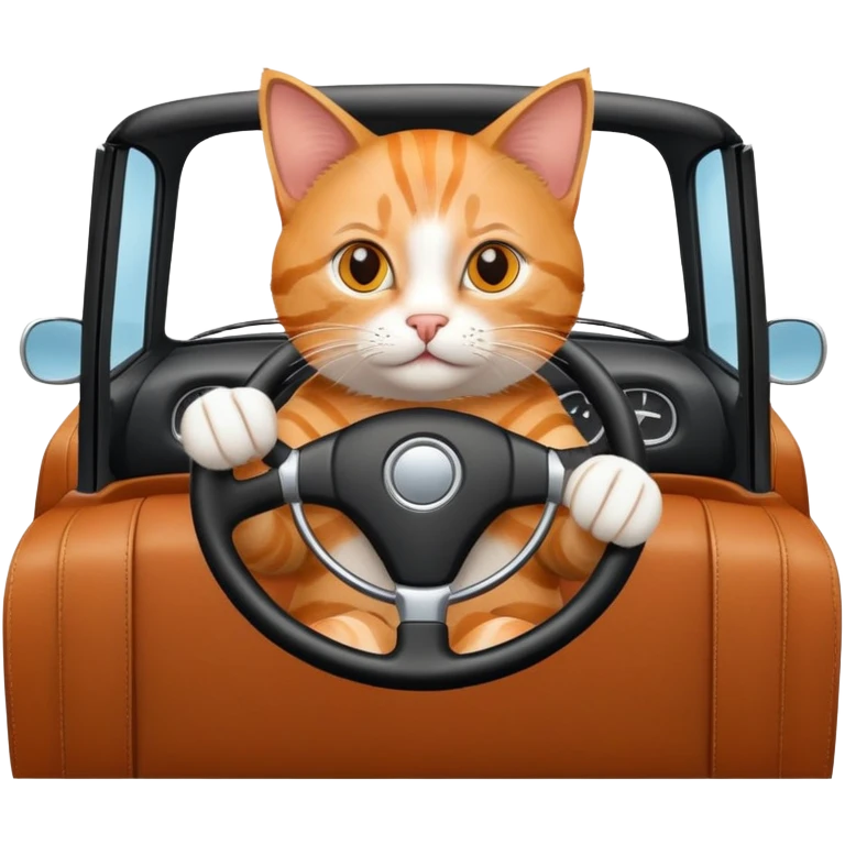 Cat driving car emoji