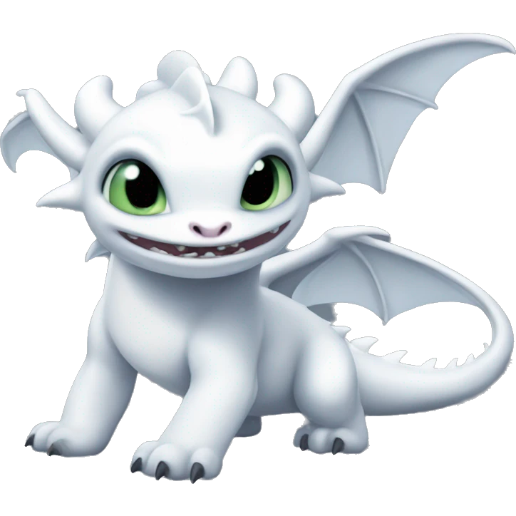Light fury toothless dragon  emoji