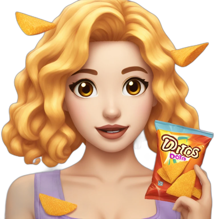 Belle Delphine eat Doritos emoji