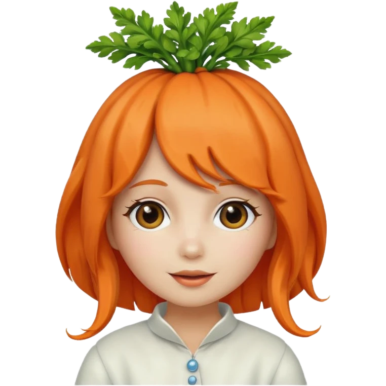 Carrot wig hat emoji