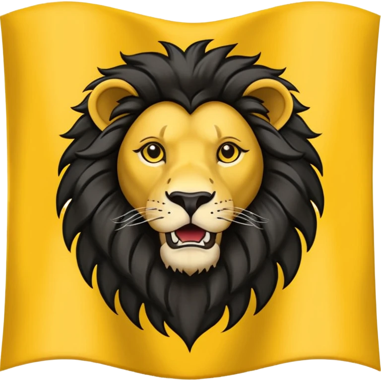 Drapeau flandres lion noir sur fond jaune  emoji