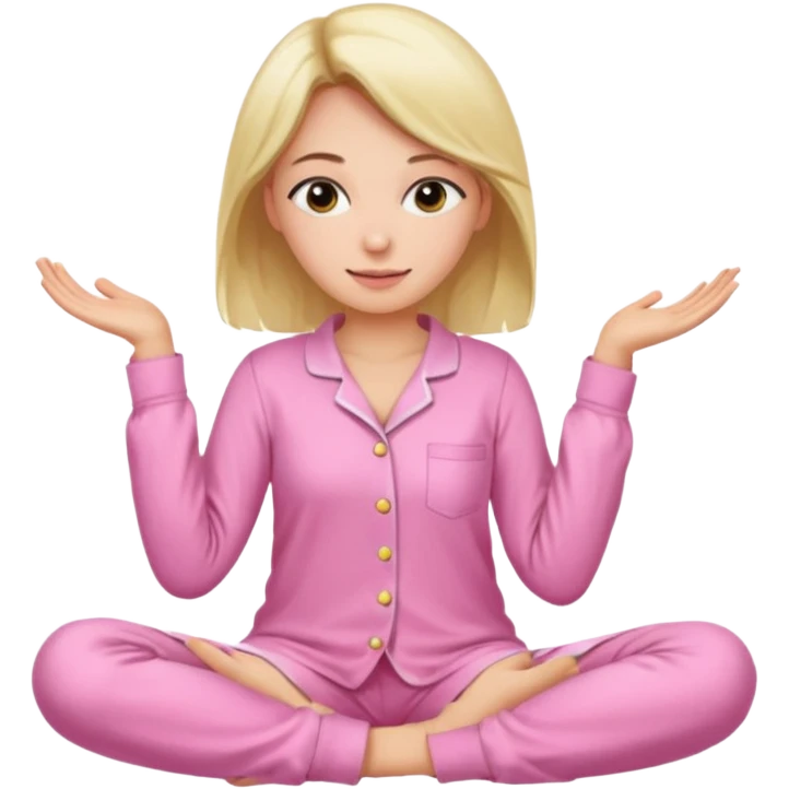 {
      "type": "human",
      "look": "pink pyjama lady, long sleeves",
    } emoji