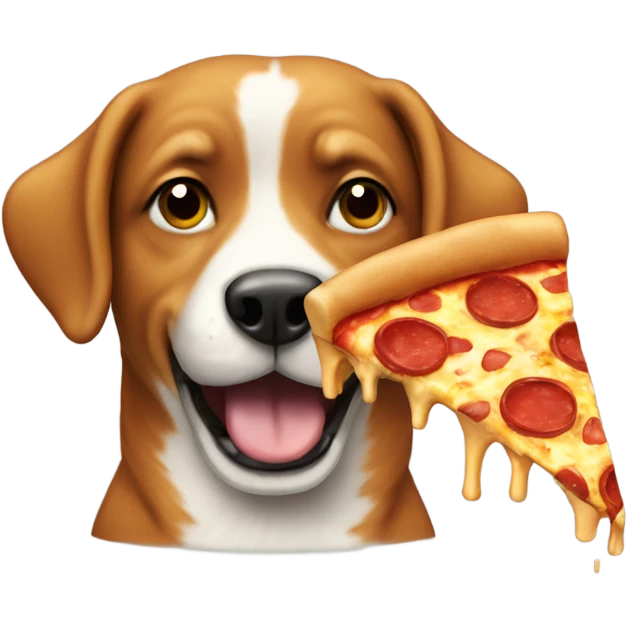 Dog eating pizza emoji