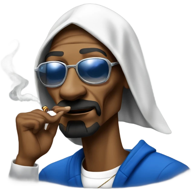 Snoop dogg in a crip outfit smoking cigar emoji