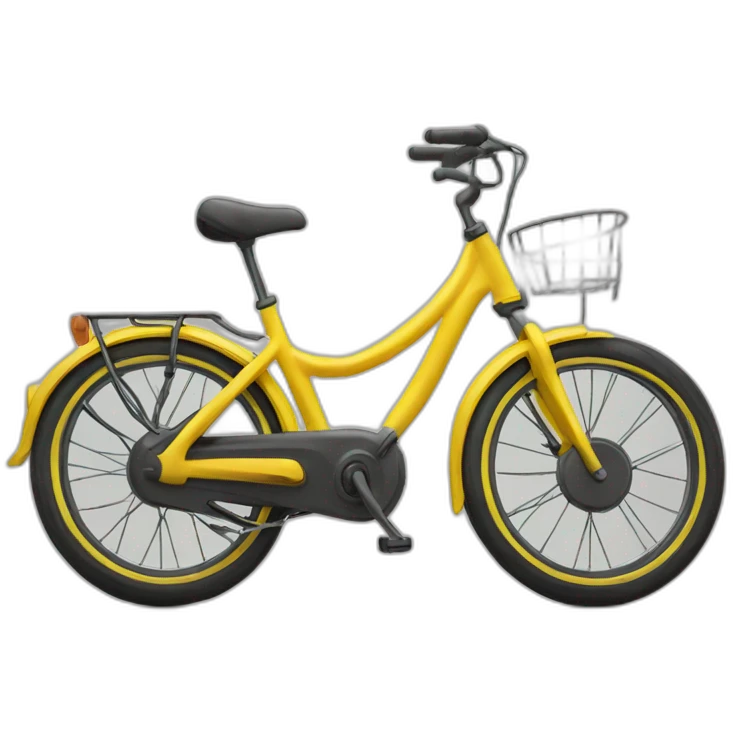 Vélo jaune. avec un gorille dessus emoji