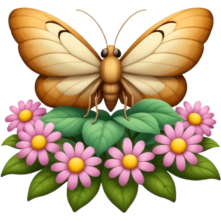 moth sleeping inside flower like bed emoji