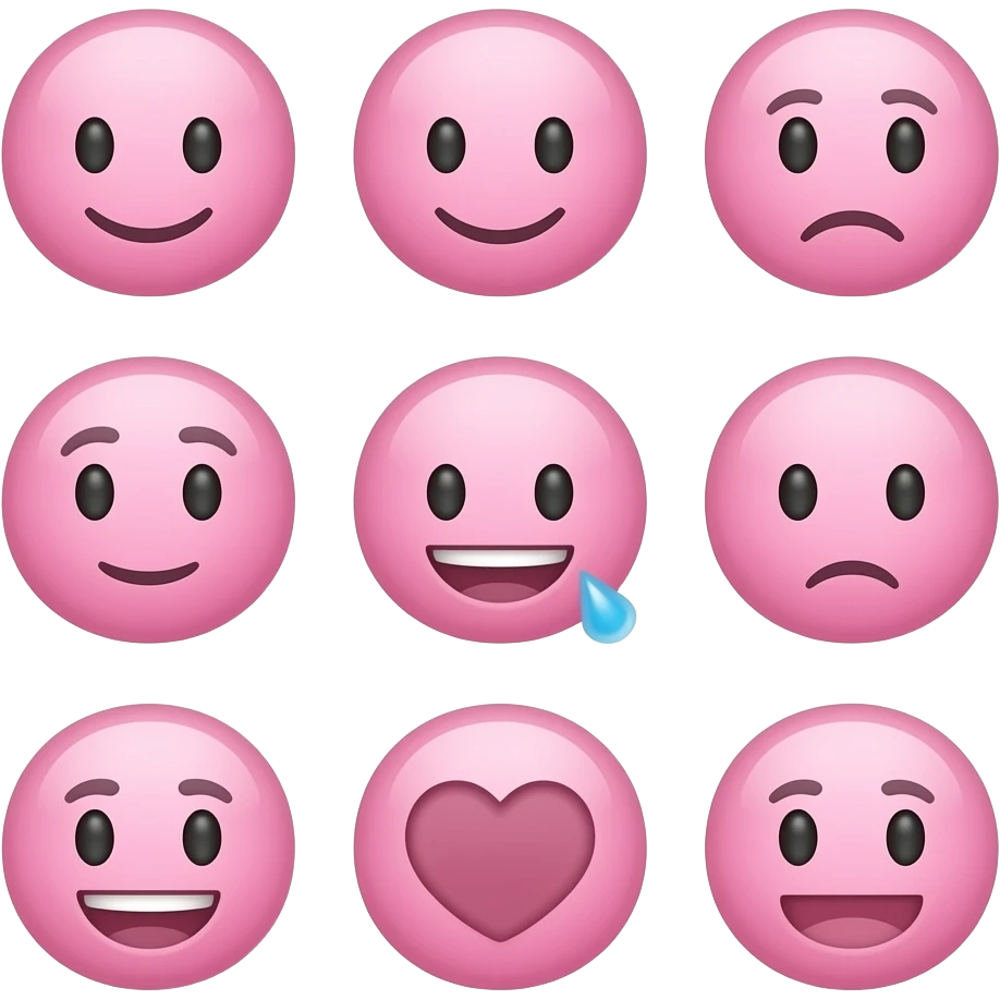 emojis de una community manager, en tonos rosa emoji