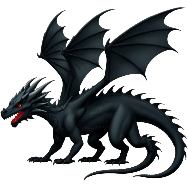 
Black silhouette of a dragon emoji